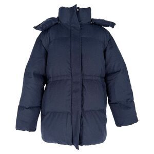 Joseph Dorset Brushed Flannel Down Jacket in Navy Blue Wool